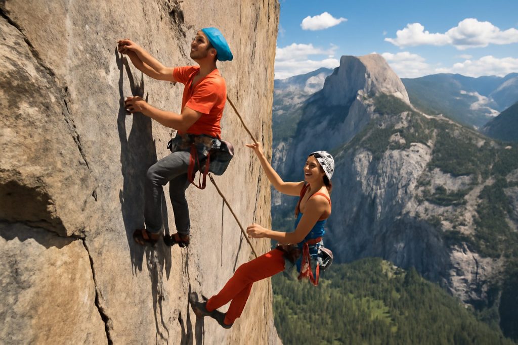 découvrez l'impressionnante ascension en libre de la célèbre voie 'pre-muir wall' sur el capitan, réalisée par pietro vidi et camilla moroni. un exploit d'escalade en grande voie au cœur du parc national de yosemite.