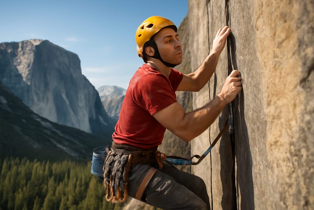 découvrez le triomphe exceptionnel de pietro vidi sur le classique exigeant de l'escalade traditionnelle « meltdown » (8c+), une ascension incontournable à yosemite pour les passionnés d'escalade.