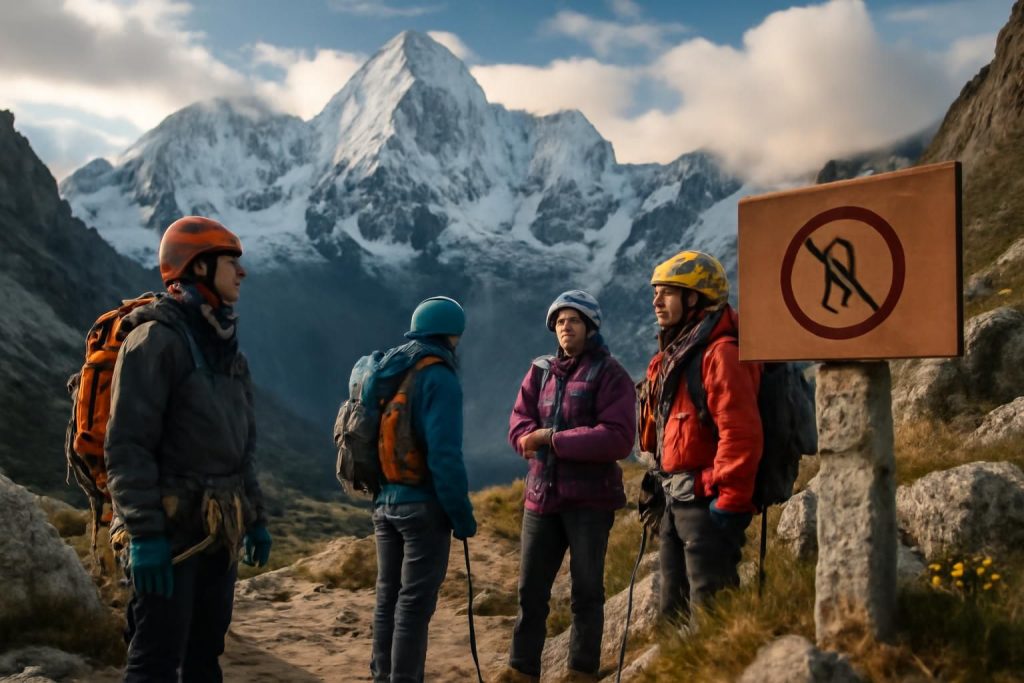 le pérou annonce la suspension temporaire de l'ascension des sommets de la cordillère blanche pour assurer la sécurité des alpinistes et préserver l'environnement.